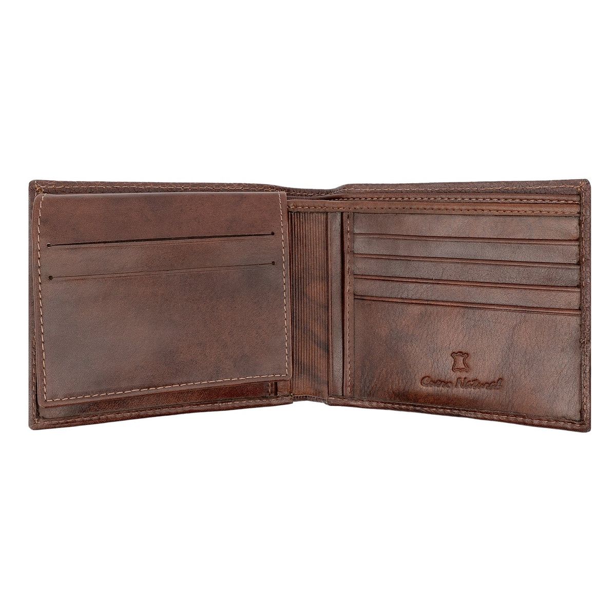 MIURA - Billetera Hombre Miura Mod Luciano Cuero Natural con protección RFID