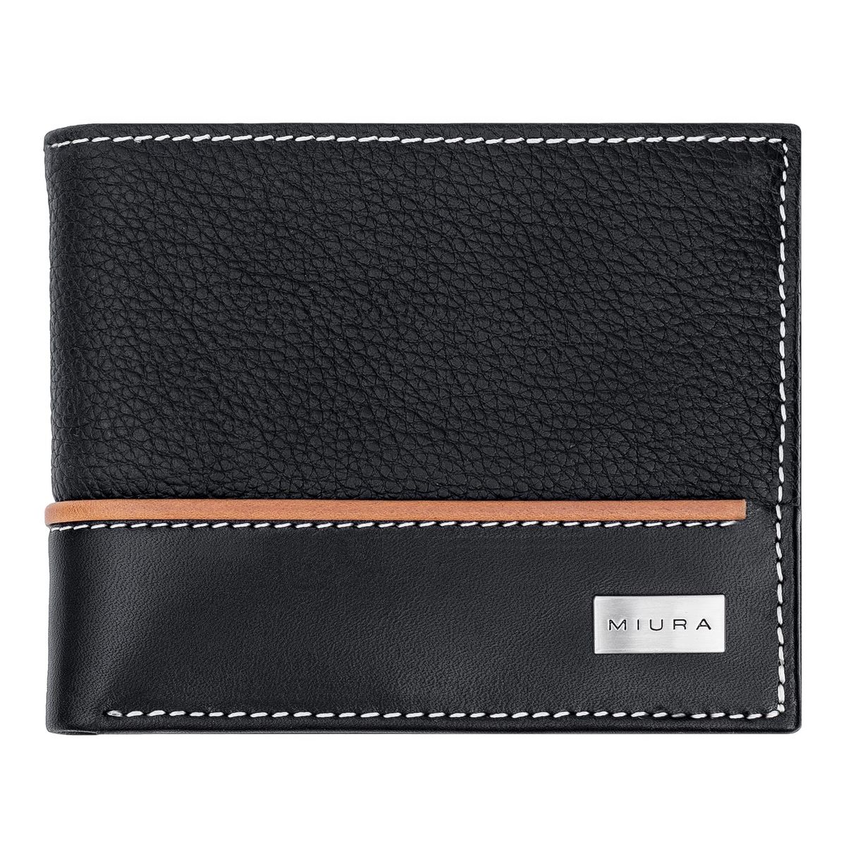 MIURA - Billetera Hombre Miura Mod Luciano Cuero Natural con protección RFID