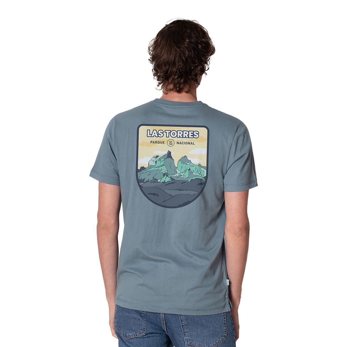 LENGA - Polera Hombre Algodón Orgánico Las Torres Cuernos protección UV Lenga