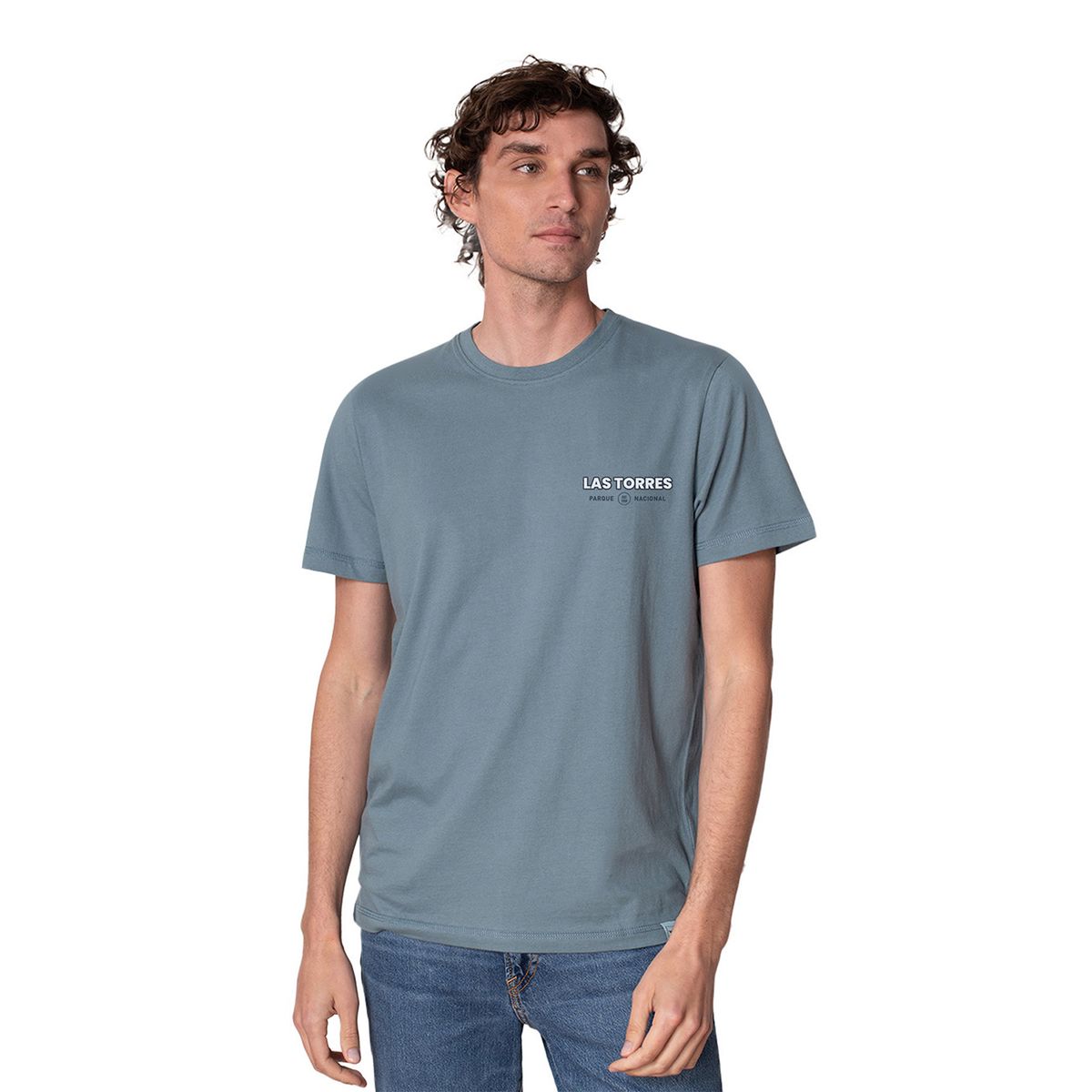 LENGA - Polera Hombre Algodón Orgánico Las Torres Cuernos protección UV Lenga