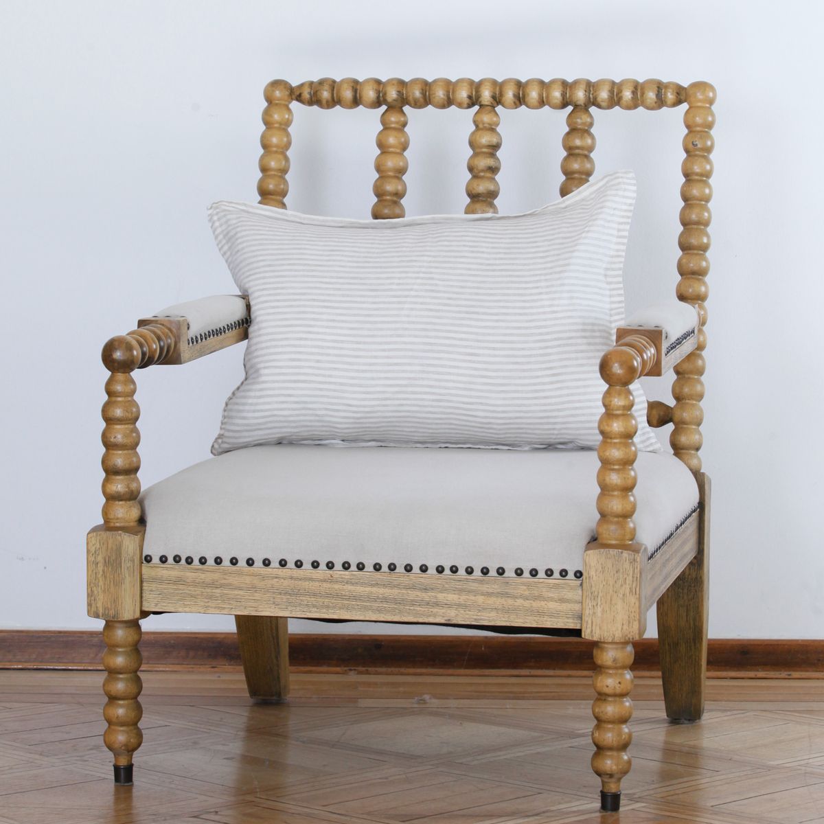 NATURALINO - Cojín Andes Lino beige Lineas - Naturalino