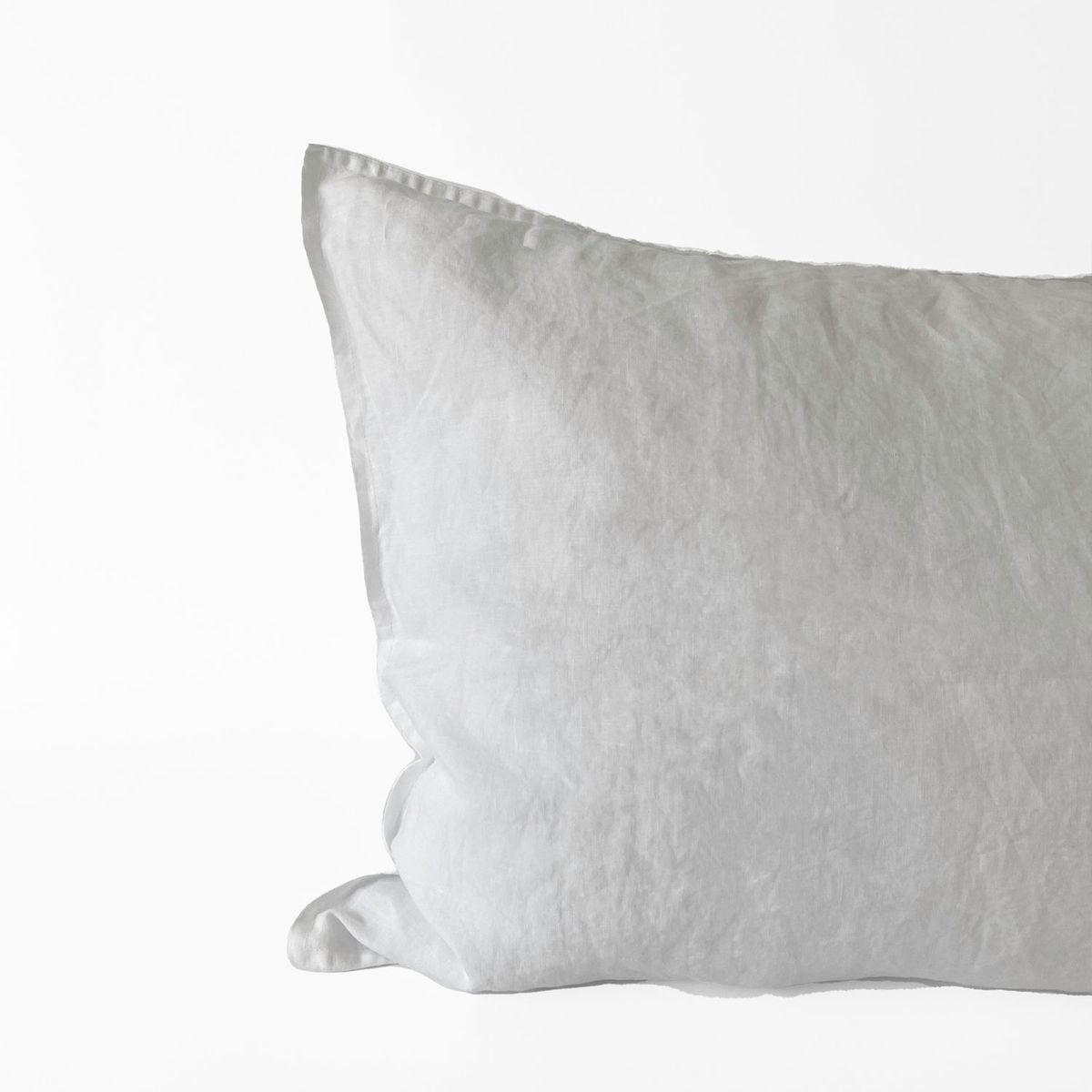 NATURALINO - Funda Cojín Mayo 45x100 Lino Grueso Blanco