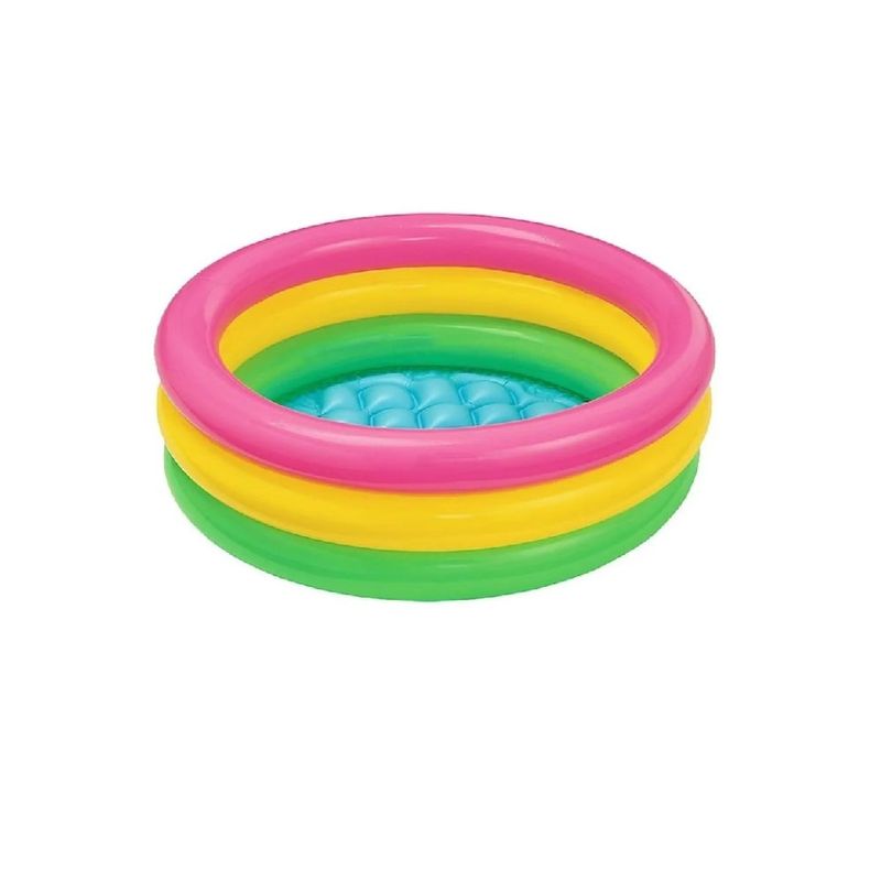 GENERICO - Piscina Inflable Plástico 3 Anillos 100 X 35 Mix