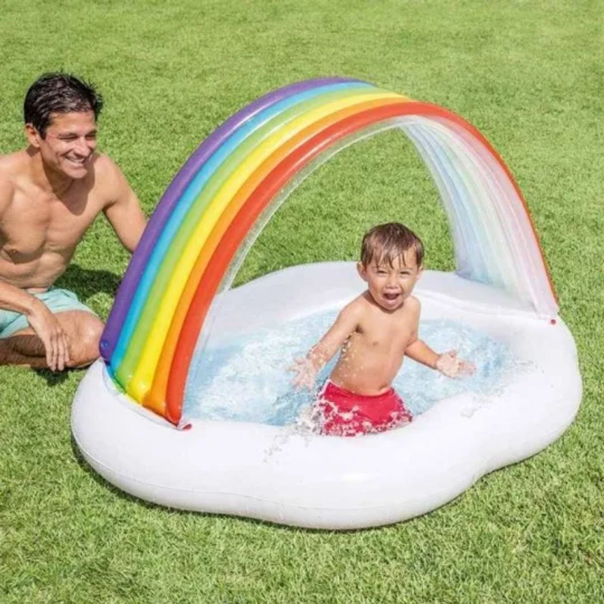 INTEX - Piscina Inflable Para Bebés Nube con Arcoíris 82 litros INTEX