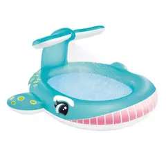 INTEX - Piscina Inflable infantil con aspersor ballena 196x91x201cm