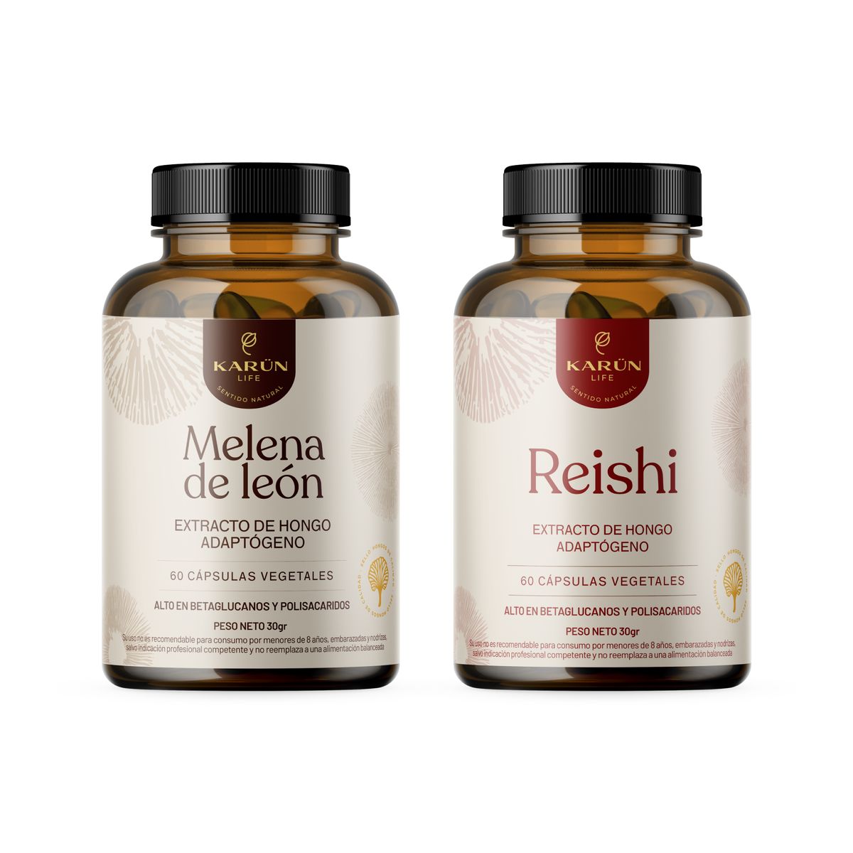 KARUNLIFE - Pack Melena + Reishi - 60 Capsulas