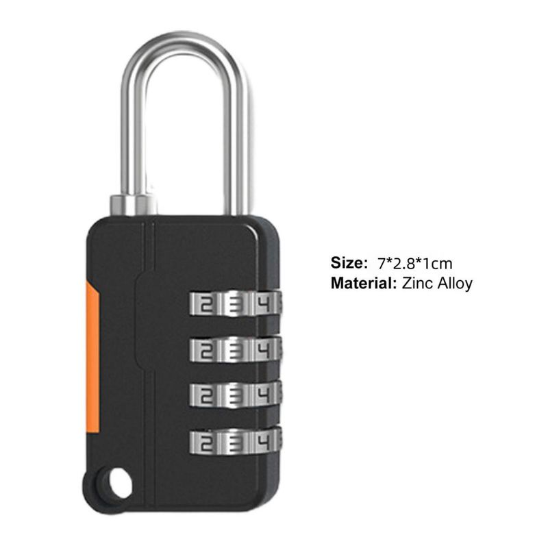 GENERICO - Mini Candado Para Seguridad Con Combinación De 4 Números Negro