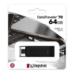 KINGSTON - PENDRIVE C 64GB NEGRO / 3.2 DATA TRAVELER 70
