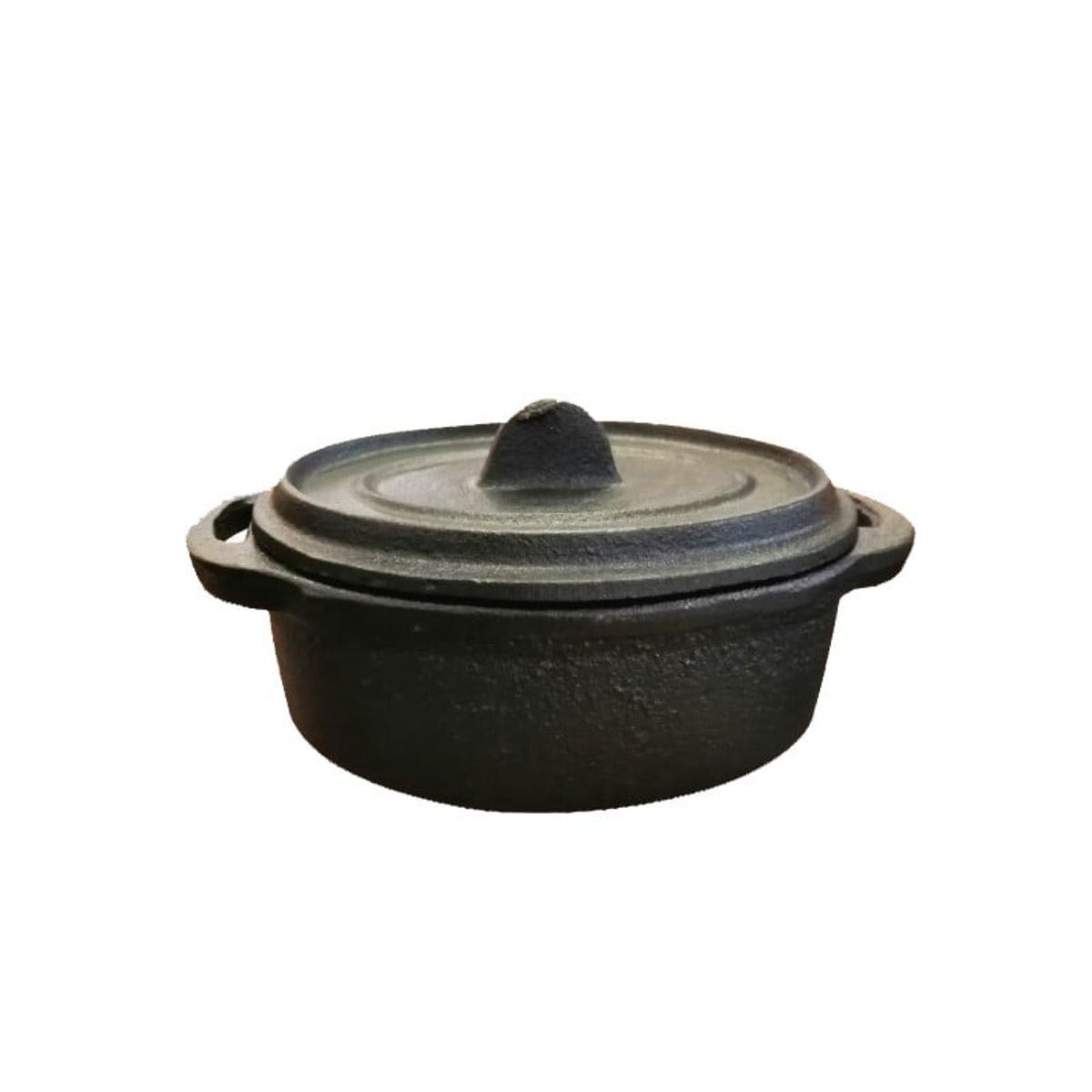 LUGANO - Mini Cacerola Ovalada con Tapa Fierro 12,5cm Negro Lugano