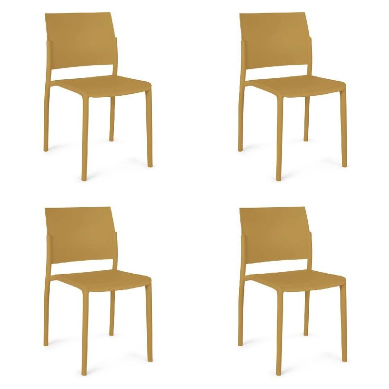 ASIMETRIKA - Set 4 Sillas SIMI - Ocre