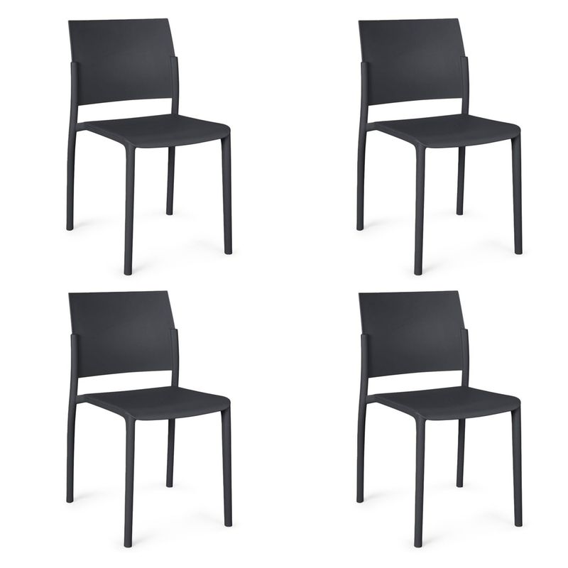 ASIMETRIKA - Set 4 Sillas SIMI - Negro