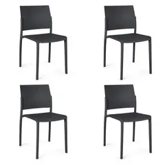 ASIMETRIKA - Set 4 Sillas SIMI - Negro