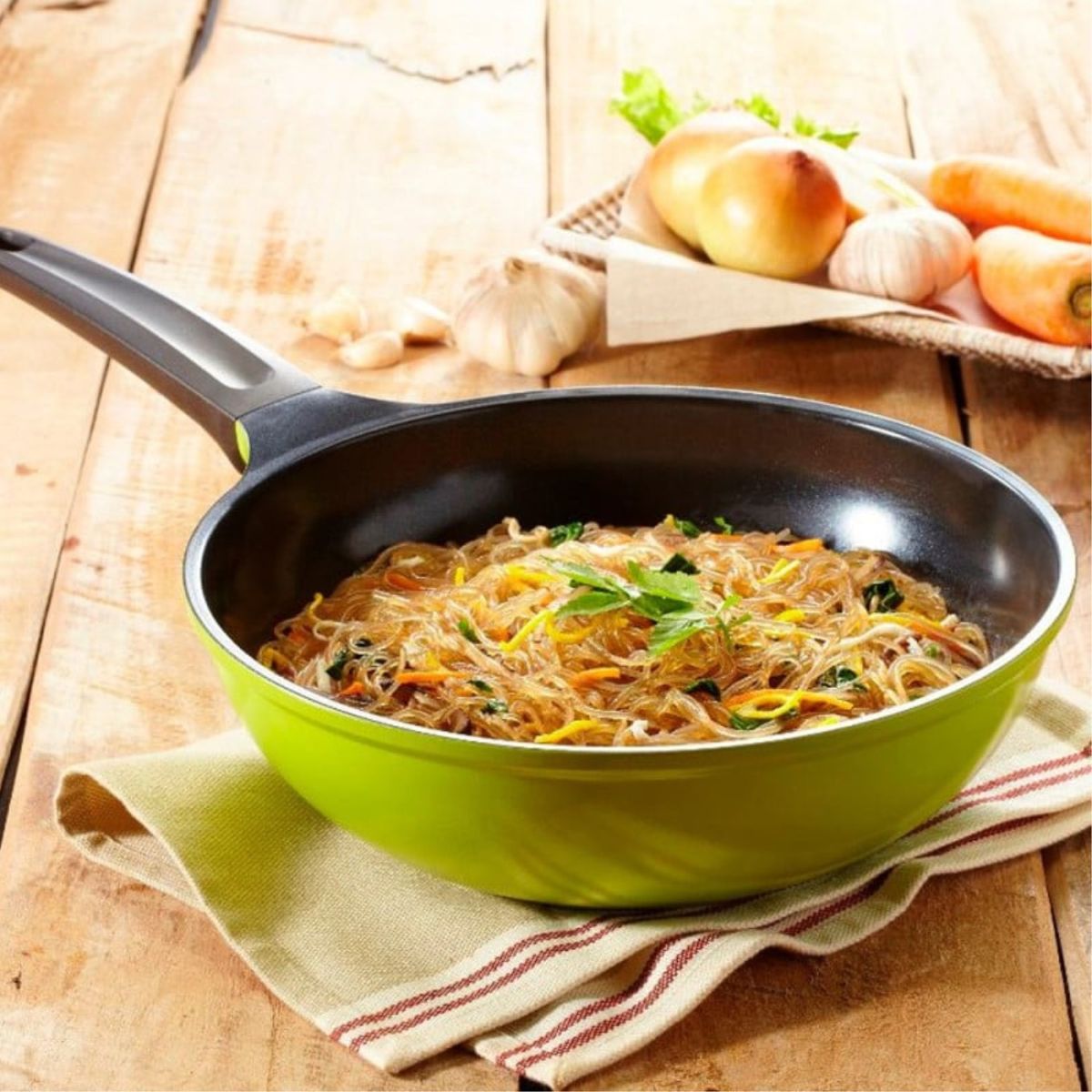 ROICHEN - Wok Verde 28cm Aluminio forjado Natural Roichen