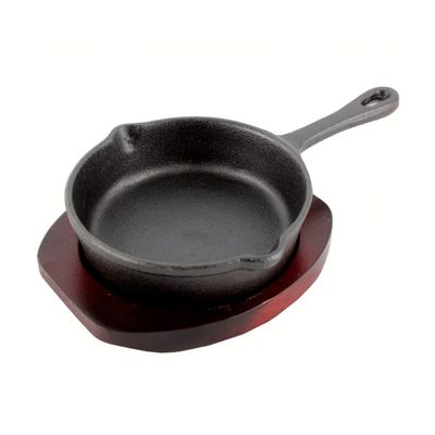 Imagen 2 del producto Sartén Fierro 13cm con Base de Madera Negro