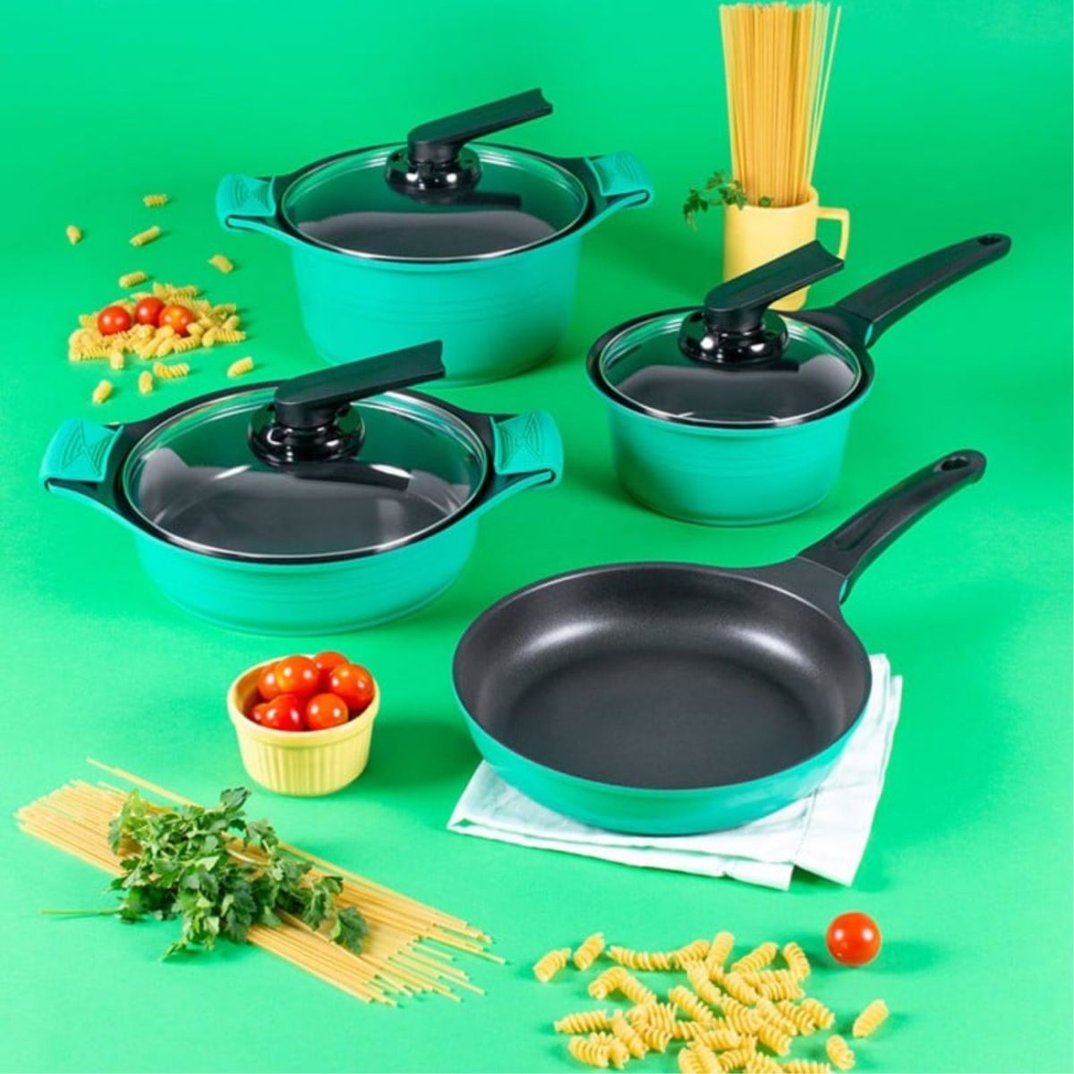ROICHEN - Batería Cocina 7 piezas Menta Roichen