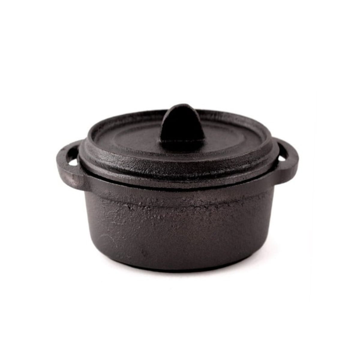LUGANO - Mini Cacerola Redonda con Tapa Fierro 10cm Negro Lugano