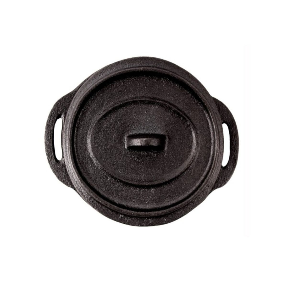 LUGANO - Mini Cacerola Redonda con Tapa Fierro 10cm Negro Lugano