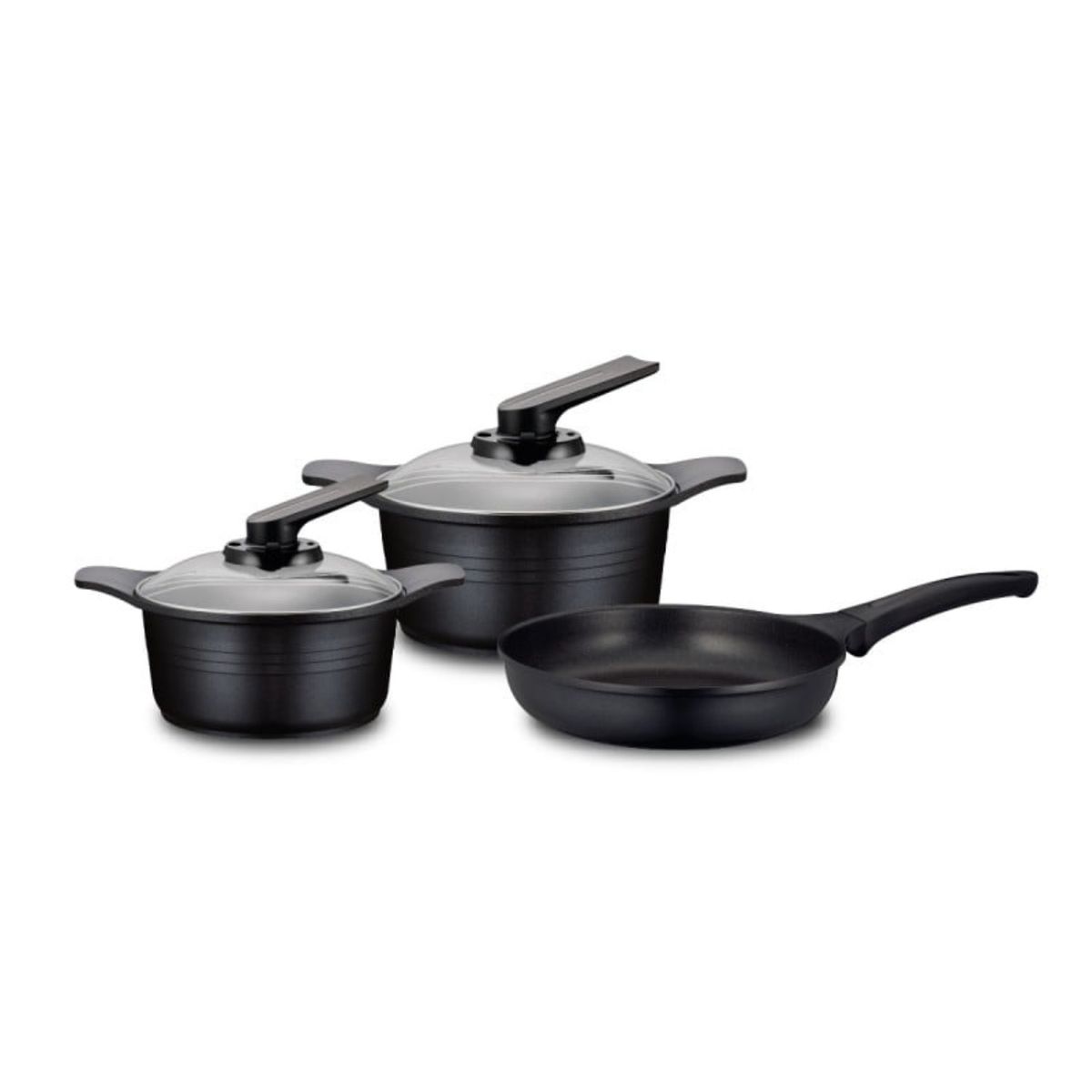 ROICHEN - Batería Cocina 5pzs Negro Roichen