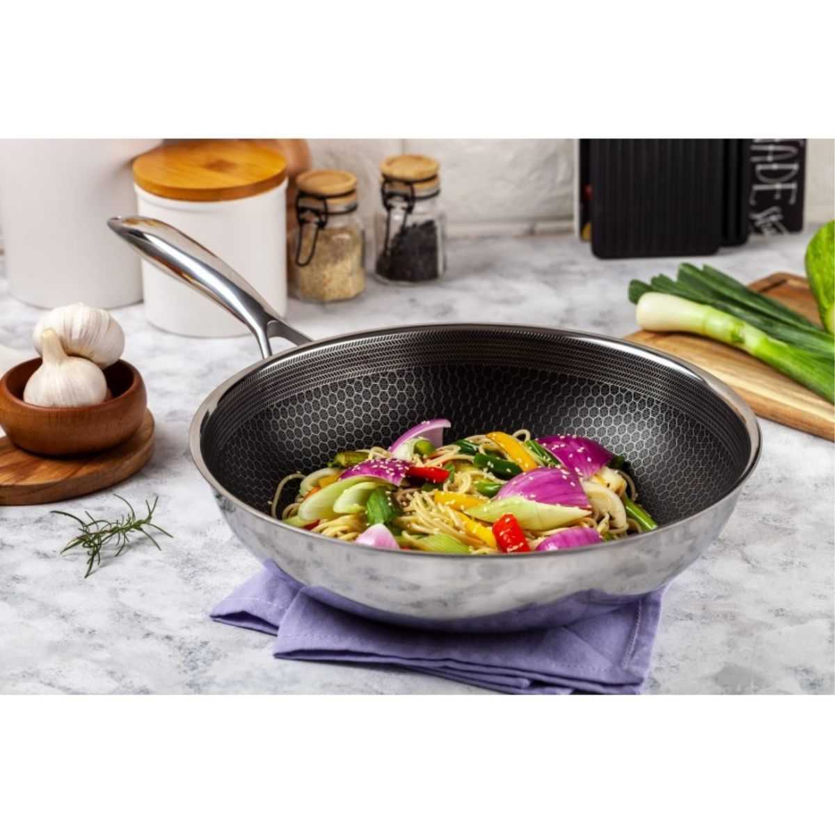 ROICHEN - Wok Acero Inoxidable Bee 30cm Roichen