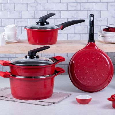 Imagen 2 del producto Batería Cocina 7pzs Granito Rojo Natural