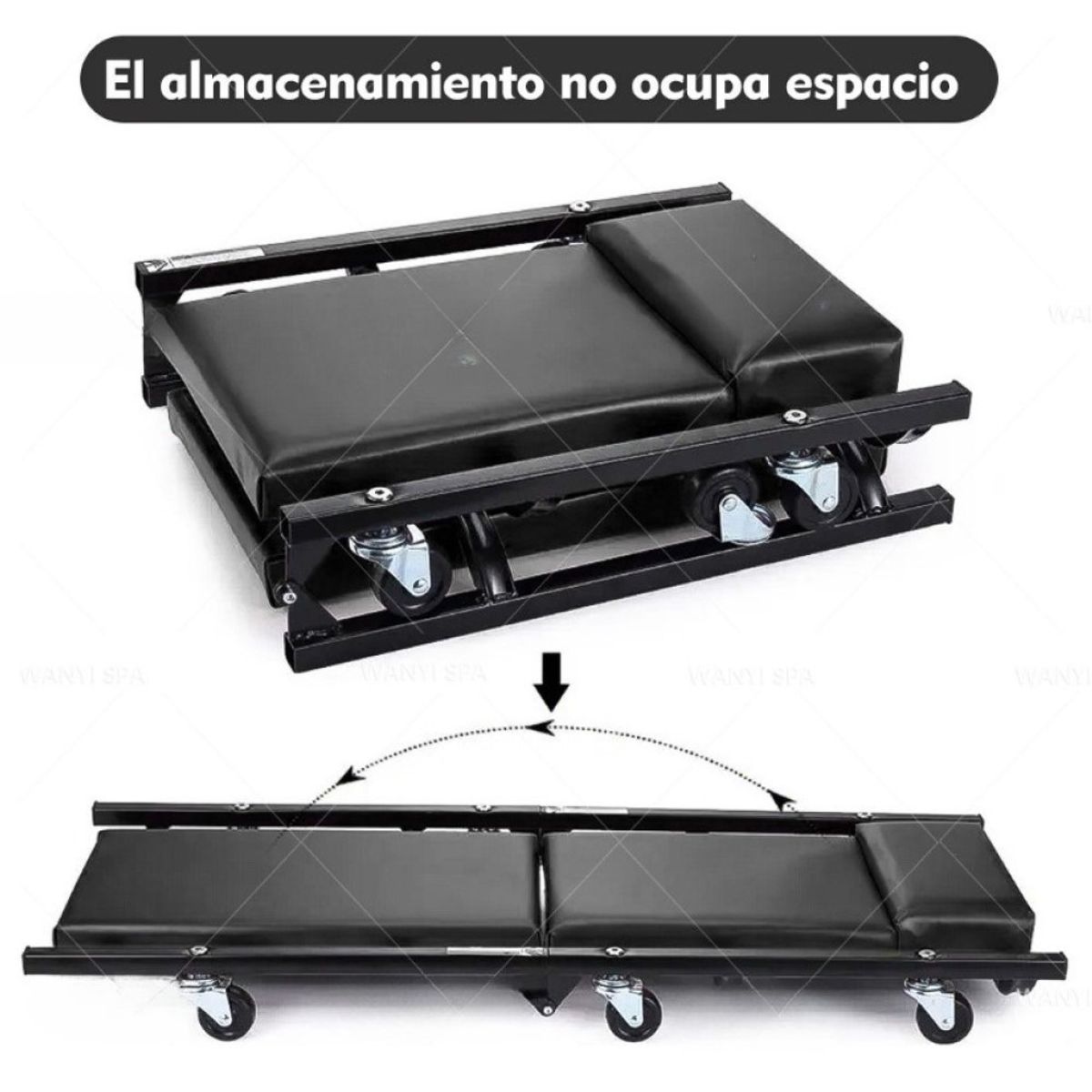 MUNDO MAGIA - Camilla Para Mecánicos De 36 Pulgadas 150 kg 6 Ruedas