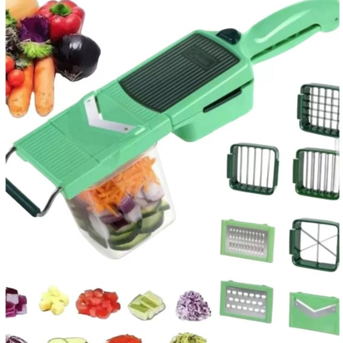 QUICK - Cortador Picador De Verduras 8 En 1 Quick Professional