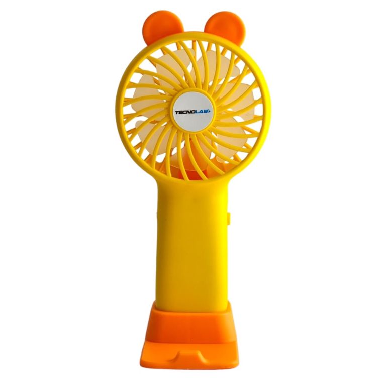 TECNOLAB Mini Ventilador Portátil Recargable Amarillo TL672O