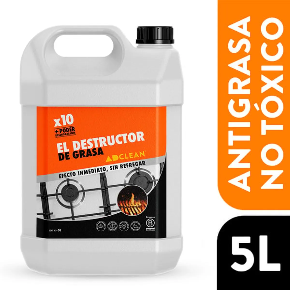 ADCLEAN - Desengrasante Adclean 5 Litros Recarga Destructor de grasa
