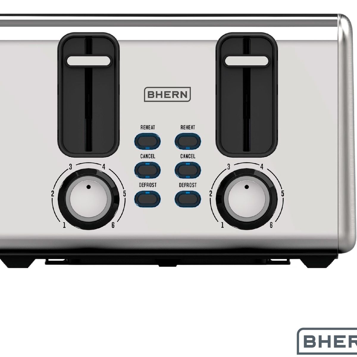BHERN - Tostador Eléctrico Acero Inoxidable 4 Bhern 1 un