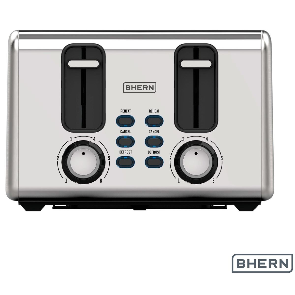 BHERN - Tostador Eléctrico Acero Inoxidable 4 Bhern 1 un