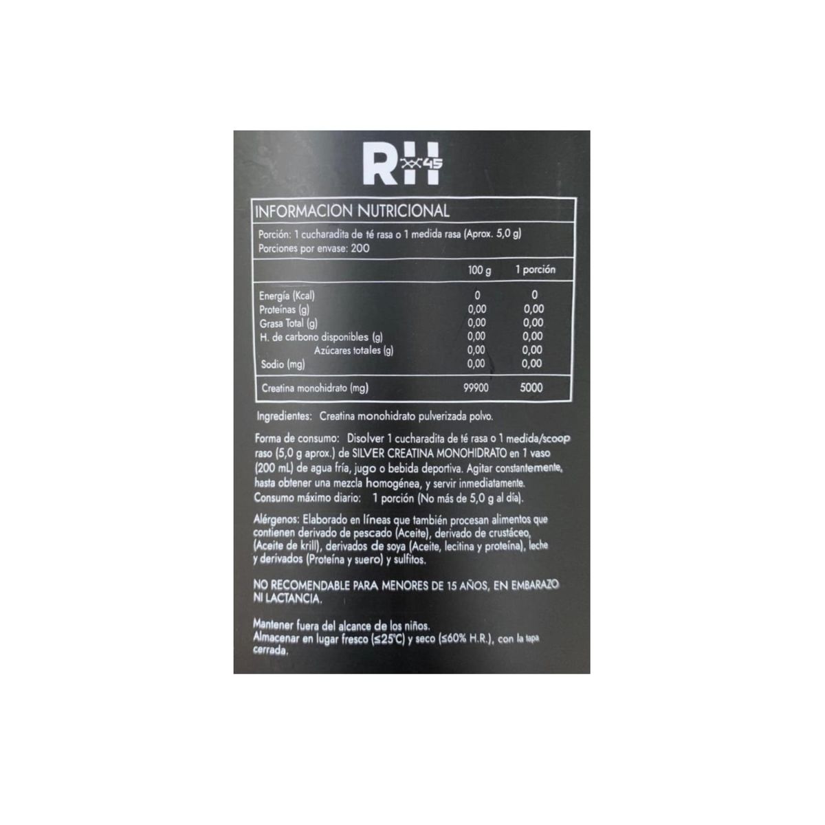 RH45 - CREATINA MONOHIDRATADA SILVER 1KILO - RH45