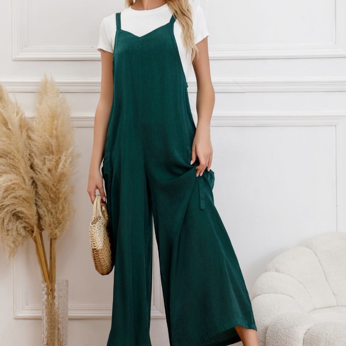 LIKE SHOP - Enterito Mujer Tipo Jardinera Cargo Premium Algodón 3321