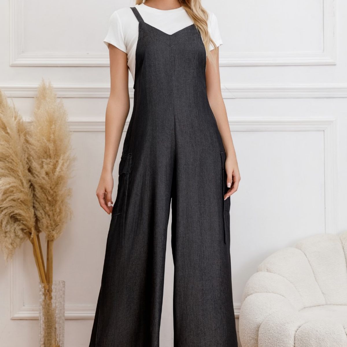 LIKE SHOP - Enterito Mujer Tipo Jardinera Cargo Premium Algodón 3321