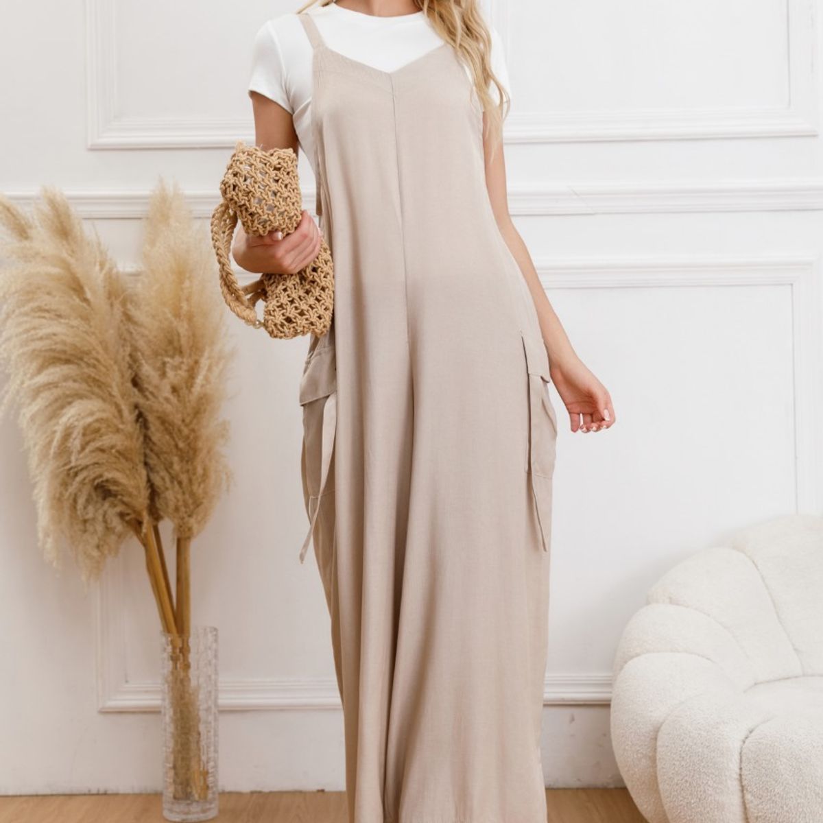 LIKE SHOP - Enterito Mujer Tipo Jardinera Cargo Premium Algodón 3321