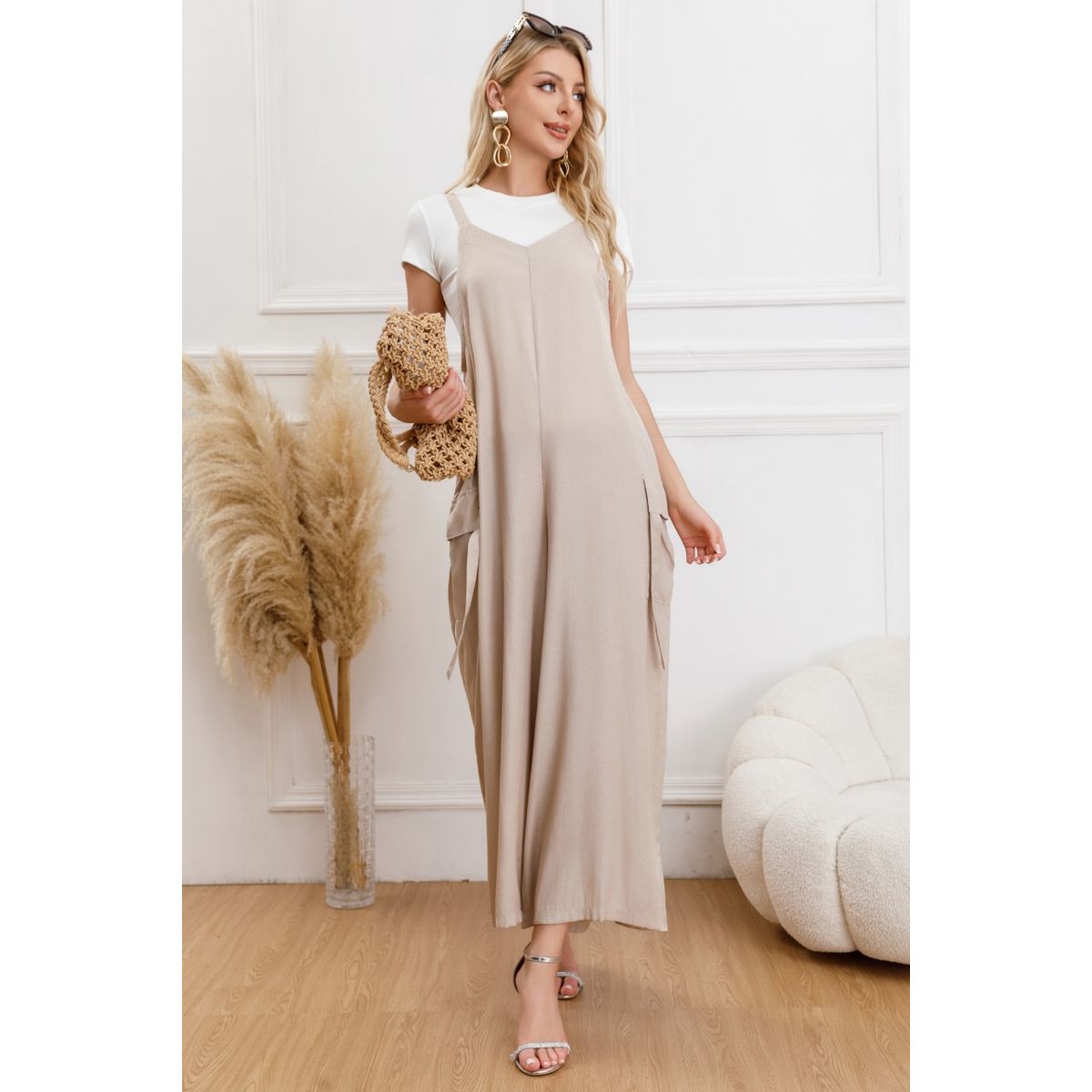 LIKE SHOP - Enterito Mujer Tipo Jardinera Cargo Premium Algodón 3321