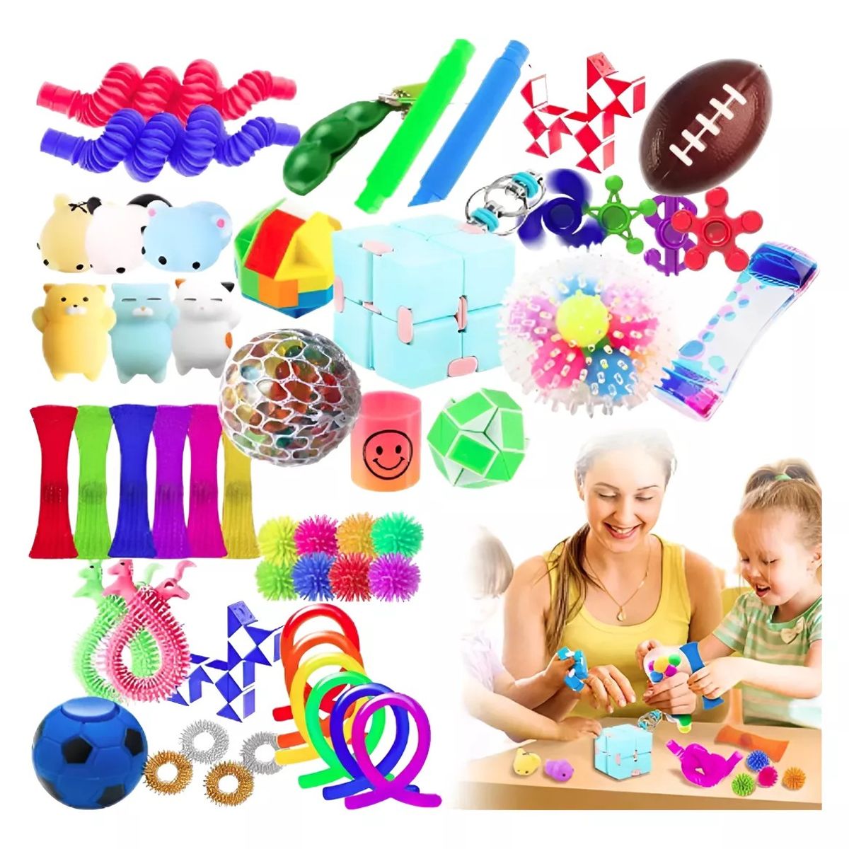 MUNDO MAGIA - Set 55 Fidget Toy Juguete Sensorial Anti Estrés Para Niños