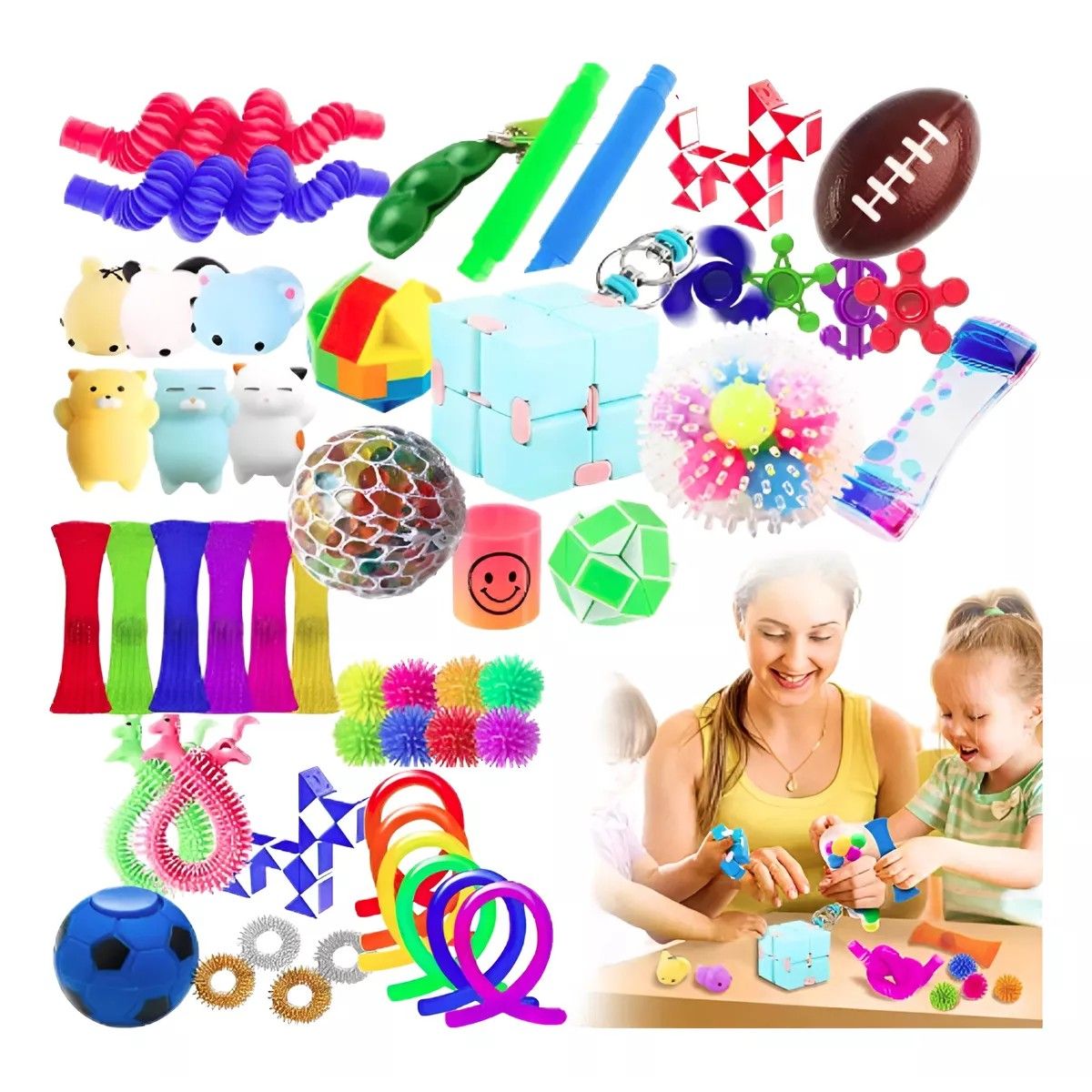 MUNDO MAGIA - Set 55 Fidget Toy Juguete Sensorial Anti Estrés Para Niños