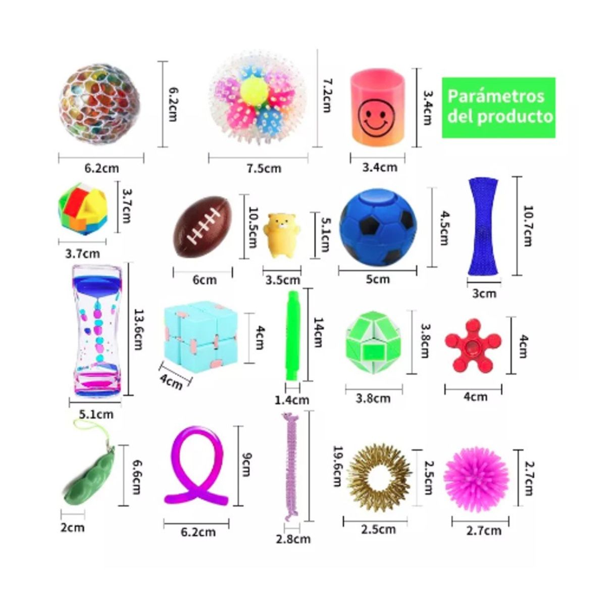 MUNDO MAGIA - Set 55 Fidget Toy Juguete Sensorial Anti Estrés Para Niños