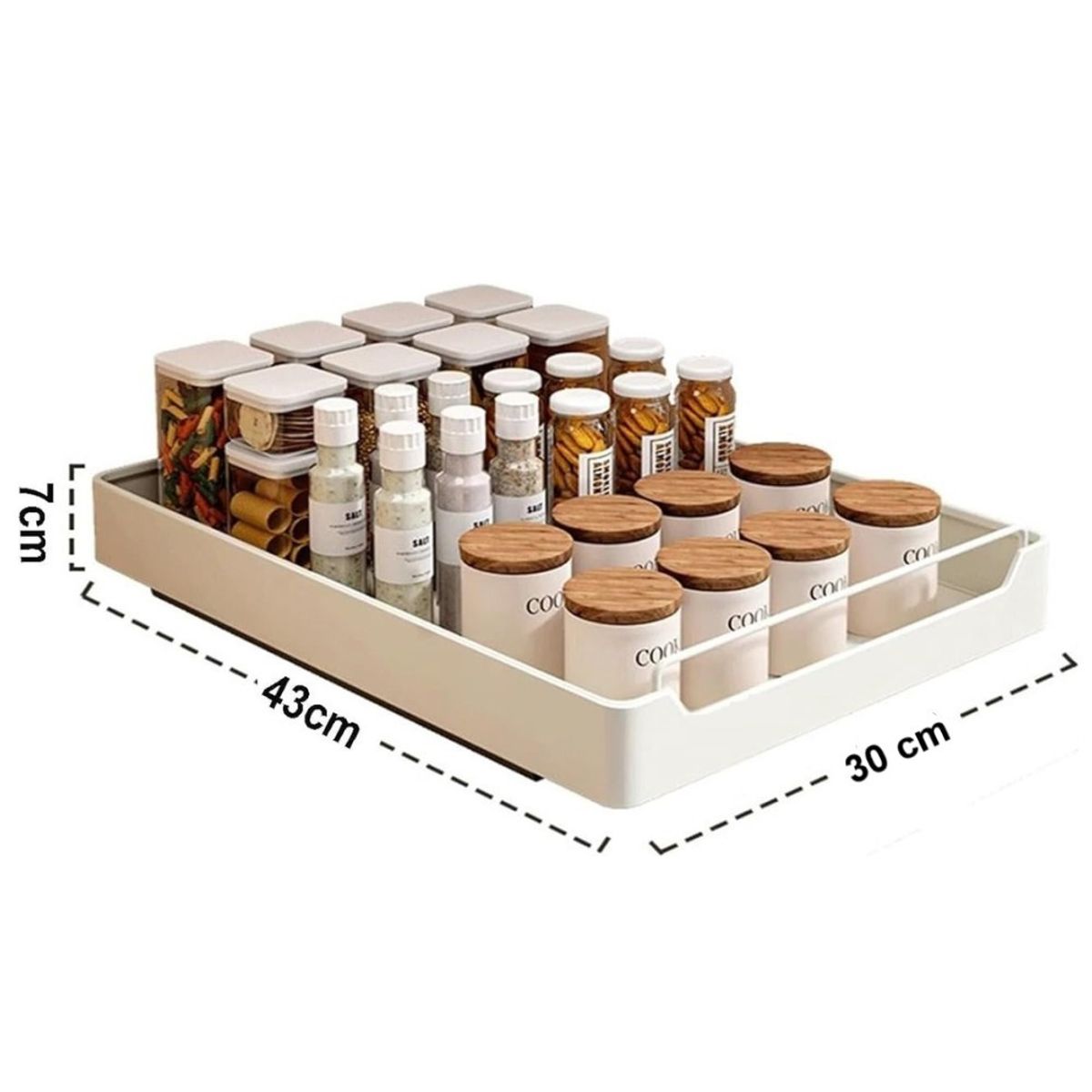 MUNDO MAGIA - Organizador De Cocina Repisa Extraíble Bandeja Desplegable