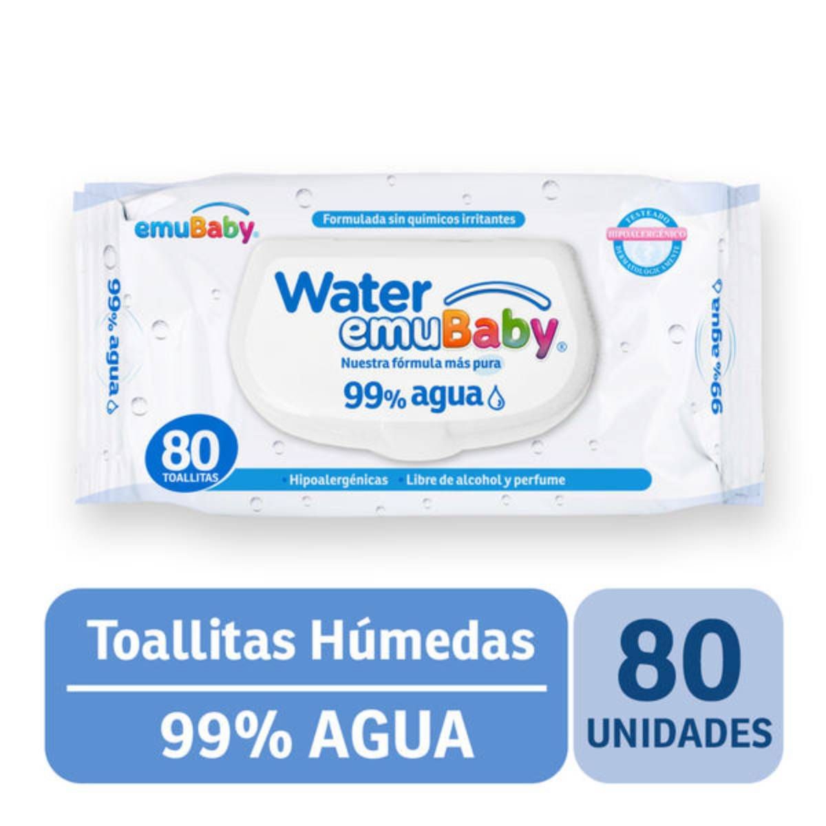 EMUWIPES - Emuwipes Toahumbebe Water 99% Agua 80und