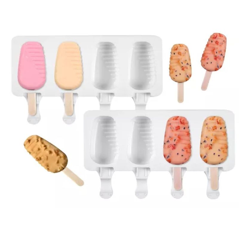 GENERICO - X2 Moldes De Silicona Para Helados Molde Helado Paletas 420