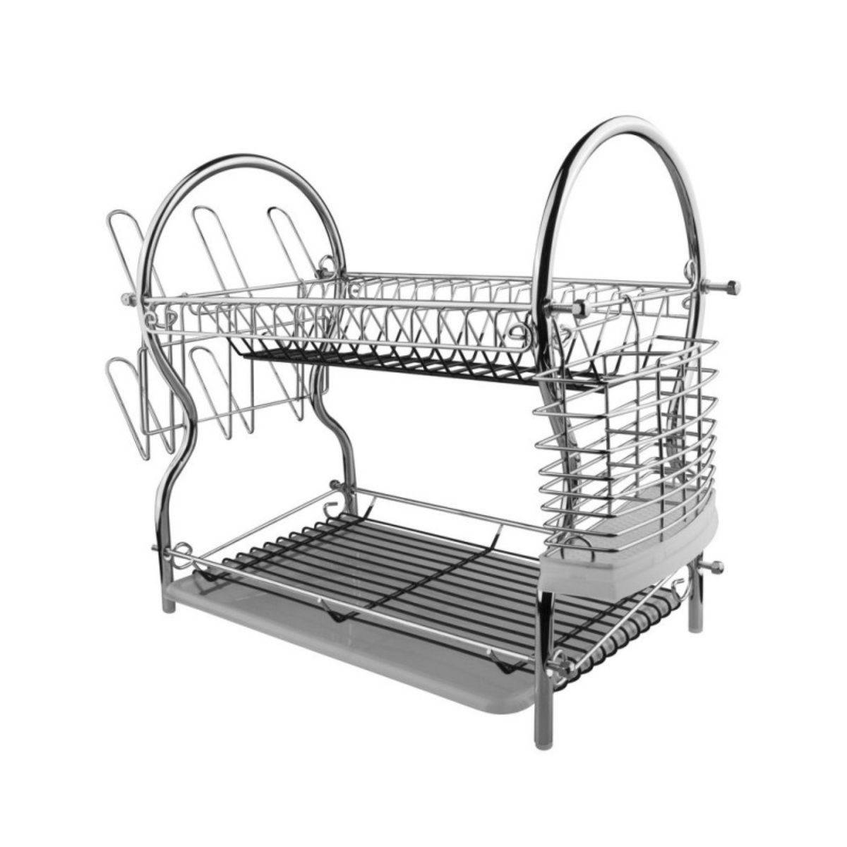 FTA - Secaplatos 2 Niveles Cromado 56x24x16,5cm Aluminio Gris FTA