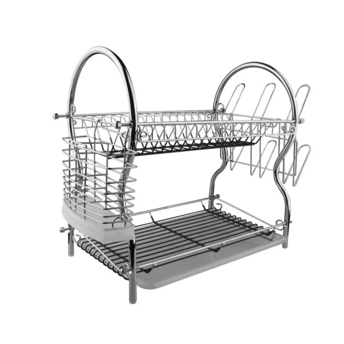 FTA - Secaplatos 2 Niveles Cromado 56x24x16,5cm Aluminio Gris FTA