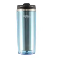 THERMOS - MUG DOBLE PARED 350ML TRASLÚCIDO INTERIOR AC INOX CAFÉ COLOR LIGHT BLUE