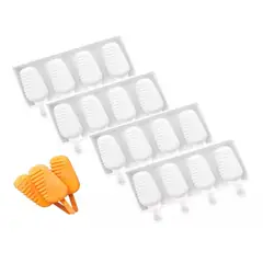 PASTELERIUS - Pack X4 Moldes De Silicona Para Helados Molde Helado Paletas