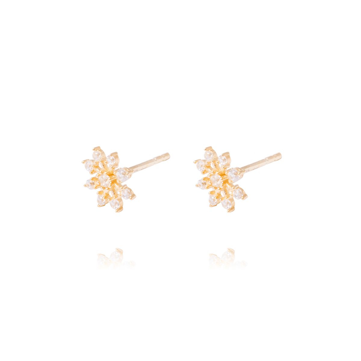 JB JOYAS BARON - Aros de Oro de 18kt Circonitas copo de nieve