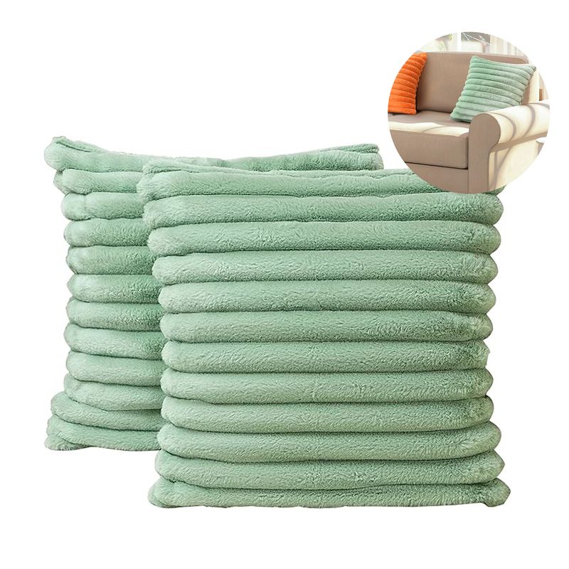 GENERICO - Funda Para Cojín Terciopelo Líneas 45x45 Color Verde