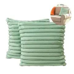 GENERICO - Funda Para Cojín Terciopelo Líneas 45x45 Color Verde