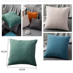 GENERICO - 2 Fundas De Cojin Decorativas De Felpa 45 X 45 Cm Color Azul