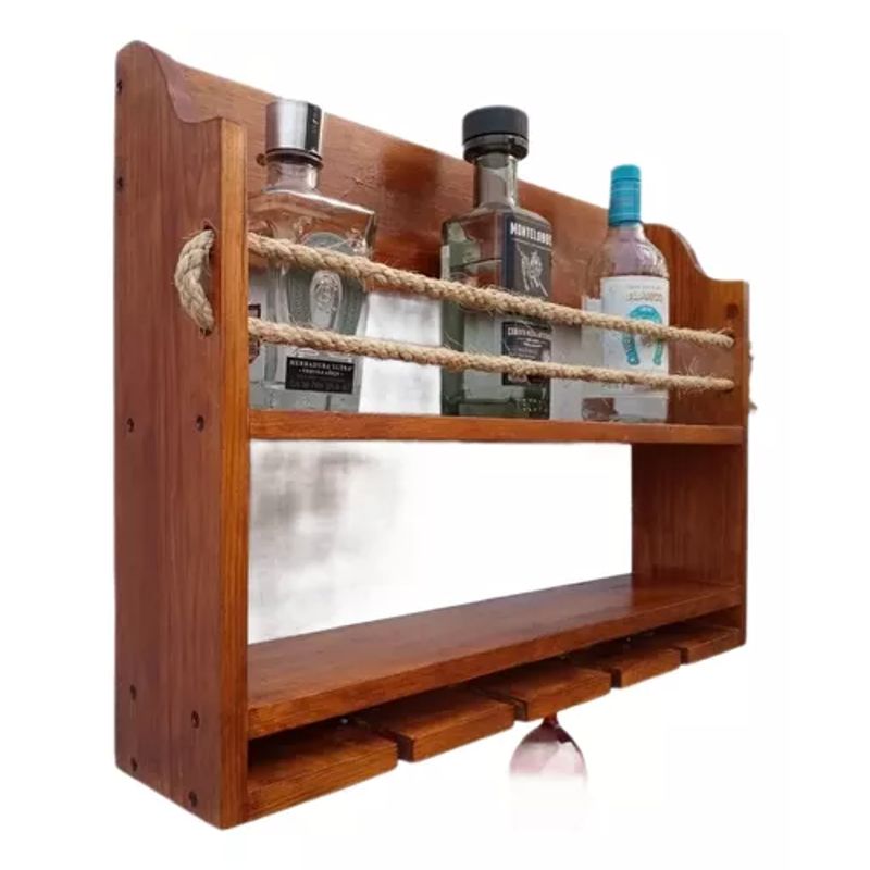 GENERICO - Repisa De Pared Cava Rústica Para Vinos